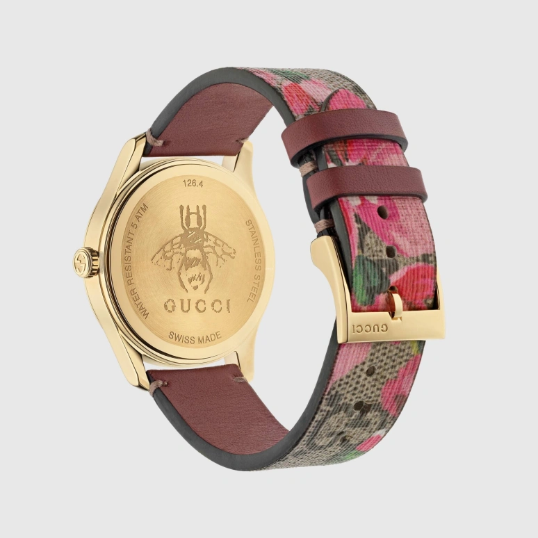 GUCCI,G-Timeless 38mm,38mm,Stainless Steel,Geranium,Pink,Sapphire,Crystal Glass,Yellow,YA1264038