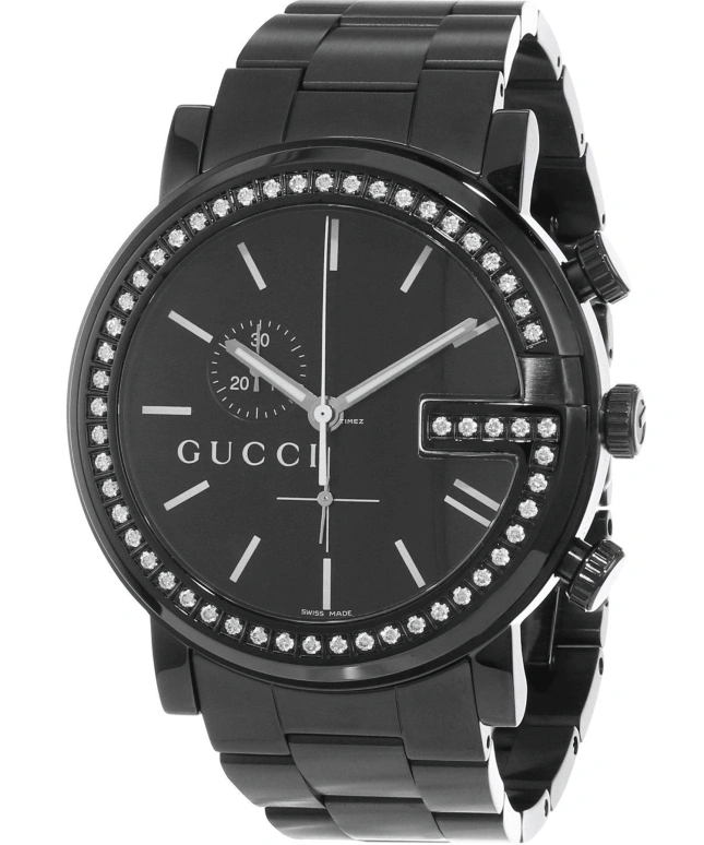 GUCCI,Gucci 44mm,44mm,Stainless Steel,Black,Automatic,Sapphire,Round,YA101340