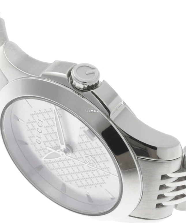GUCCI,Gucci 27mm,27mm,Stainless Steel,Silver,Quartz,Day,Sapphire,Crystal Glass,YA1265028