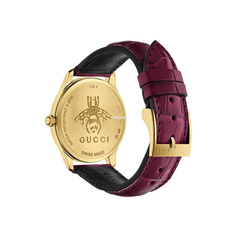 GUCCI,G-Timeless 36mm,36mm,Yellow Gold,Black,Quartz,Moonphase,Day,YA1264050
