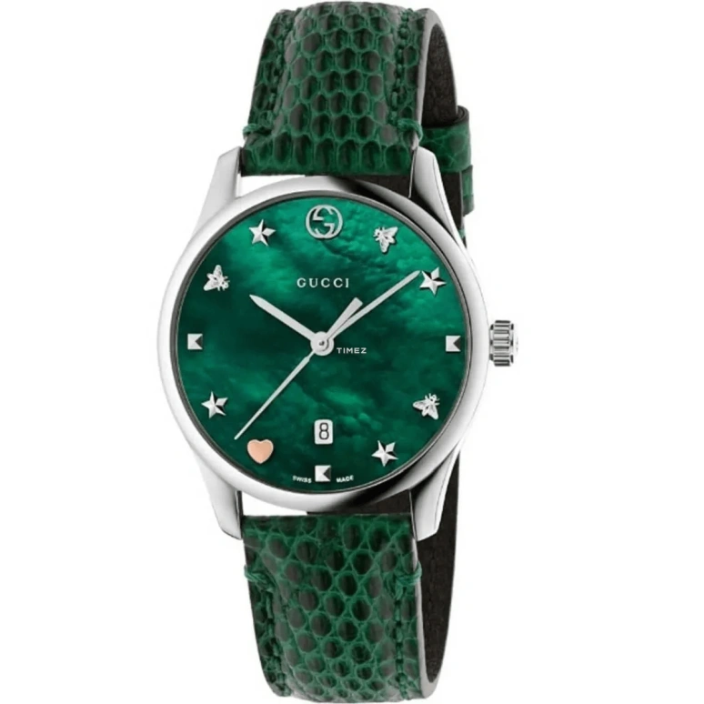 GUCCI,G-Timeless 29mm,29mm,Stainless Steel,Green,Quartz,Day,Hardlex,YA126585