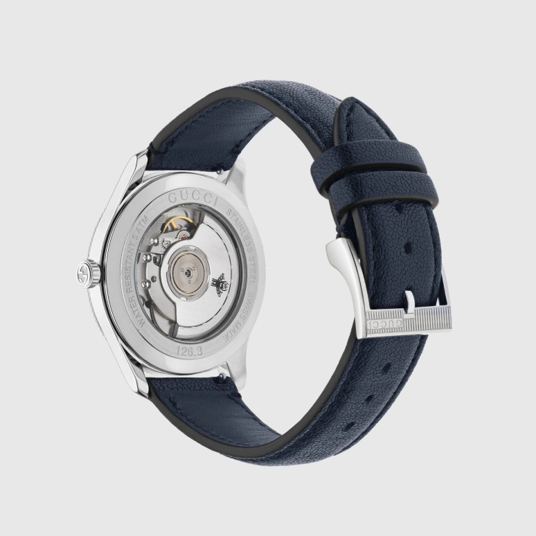 GUCCI,G-Timeless 40mm,40mm,Stainless Steel,Blue,Automatic,Sapphire,Crystal Glass,YA126347