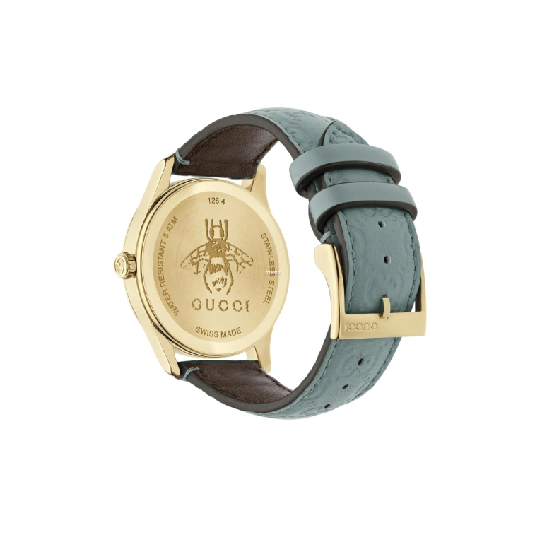 GUCCI,G-Timeless 38mm,38mm,Stainless Steel,Blue,Quartz,Sapphire,Rose Gold,YA1264097