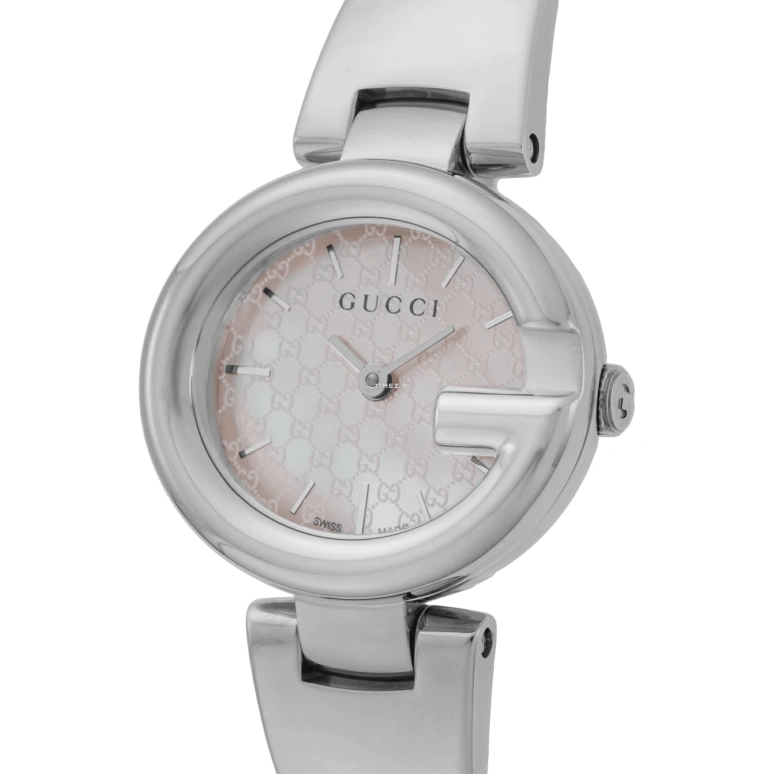 GUCCI,Gucci 26x24mm,26x24mm,Stainless Steel,Pink,Quartz,Sapphire,Crystal Glass,Round,YA134510