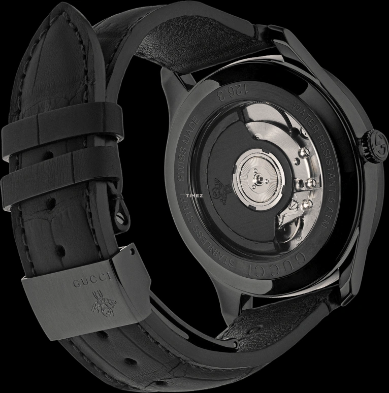 GUCCI,G-Timeless 40mm,40mm,Stainless Steel,Black,Automatic,Day,Sapphire,Crystal Glass,YA126333