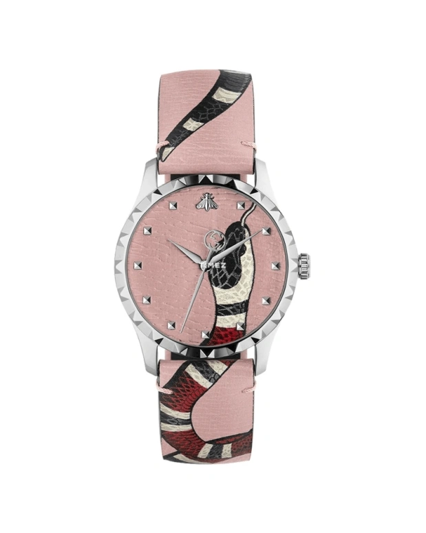 GUCCI,G-Timeless 38mm,38mm,Stainless Steel,Pink Red,Red,Quartz,Sapphire,Crystal Glass,Round,YA1264083