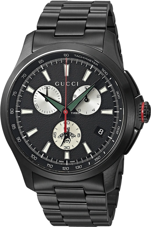 GUCCI,G-Timeless 44mm,44mm,Stainless Steel,Black,Sapphire,Crystal Glass,YA126268