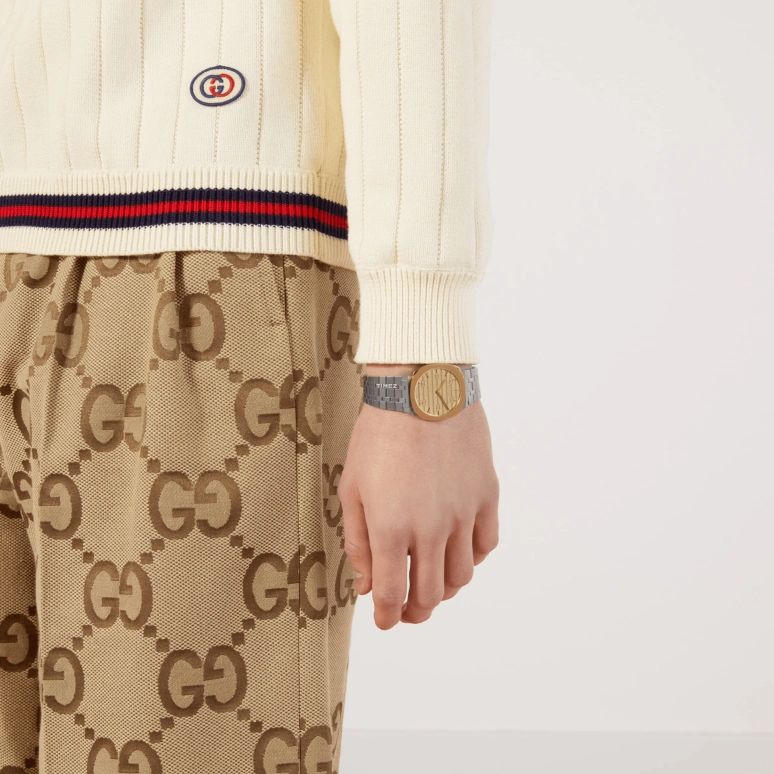 GUCCI,Gucci 25H 38mm,38mm,Stainless Steel,Gold,Quartz,Sapphire,Crystal Glass,Other,673123 ICUA0 9812