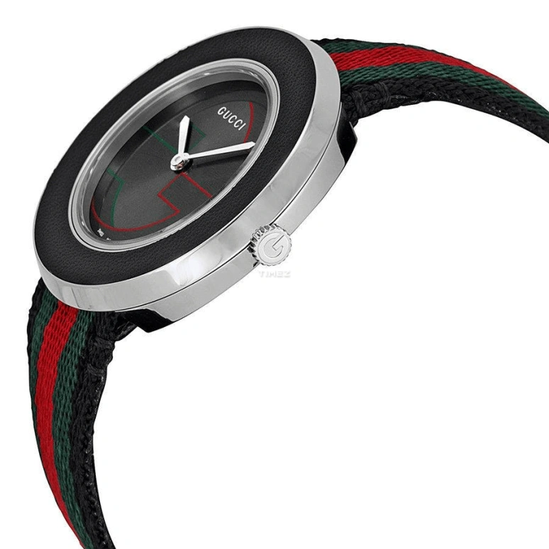GUCCI,U-Play 35mm,35mm,Stainless Steel,Grey,Black,Quartz,Sapphire,Round,YA129444
