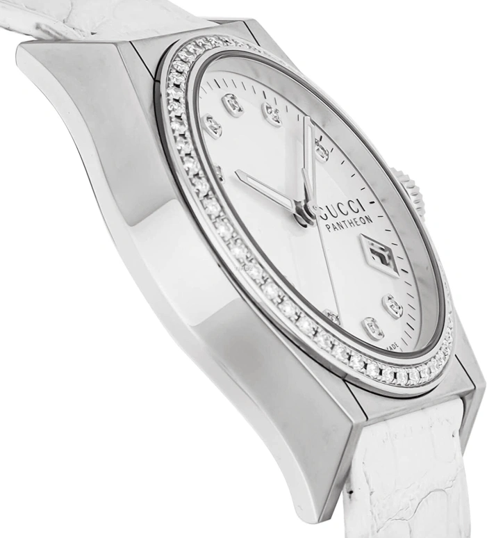 GUCCI,Pantheon 36mm,36mm,Stainless Steel,White,Quartz,Day,Sapphire,Crystal Glass,200334 J6670 1461