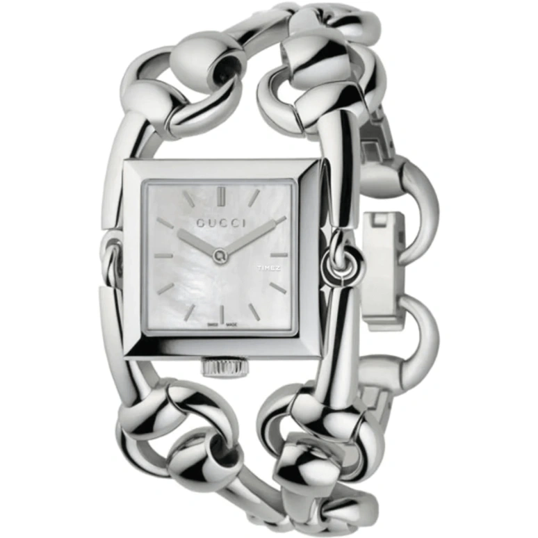 GUCCI,Gucci 25mm,25mm,Stainless Steel,White,Quartz,Sapphire,Crystal Glass,Square,YA116301