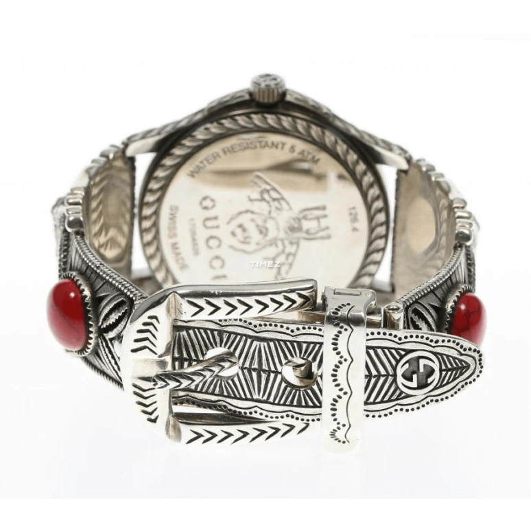 GUCCI,Gucci 38mm,38mm,Stainless Steel,Red,Quartz,Sapphire,Round,YA1264011