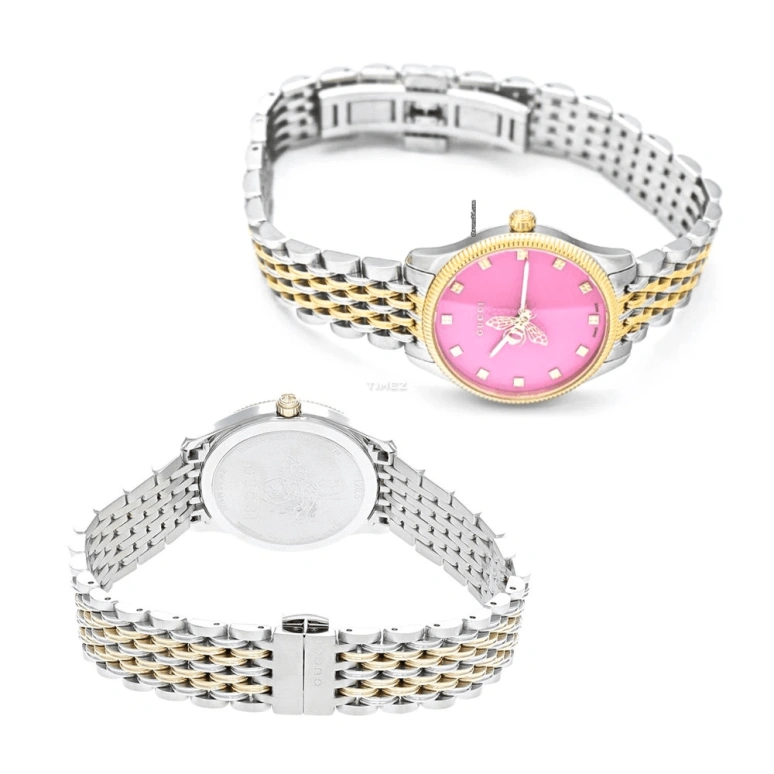 GUCCI,G-Timeless 29mm,29mm,Stainless Steel,Yellow Gold,Pink,Quartz,Sapphire,Round,681761 I8600 8872