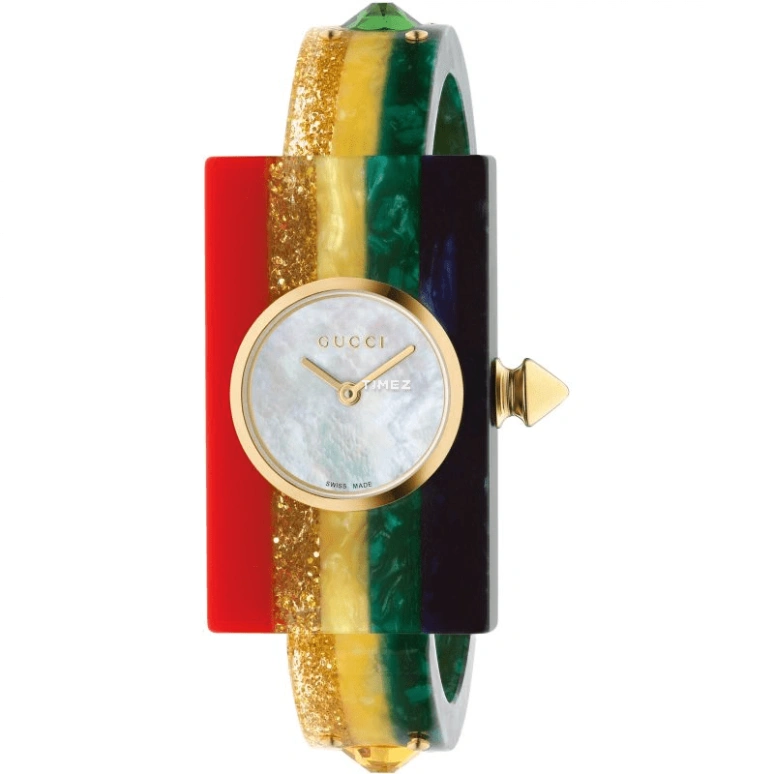 GUCCI,Other 24x40mm,24x40mm,Silicone,White,Quartz,Hardlex,Round,YA143520