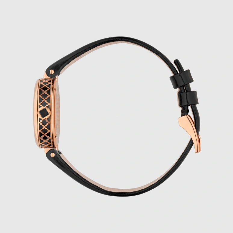 GUCCI,Diamantissima 27mm,27mm,Stainless Steel,Rose Gold,Black,Sapphire,Rose Gold,YA141501