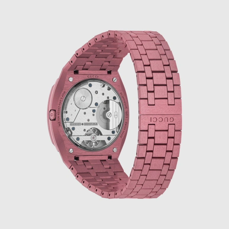 GUCCI,Gucci 25H 40mm,40mm,Aluminium,Pink,Automatic,Sapphire,Crystal Glass,Other,717879 J810A 9573