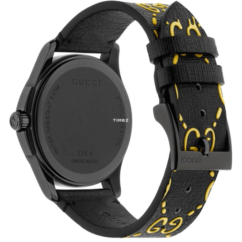 GUCCI,G-Timeless 38mm,38mm,Stainless Steel,Black,Automatic,Sapphire,Crystal Glass,Round,YA1264019