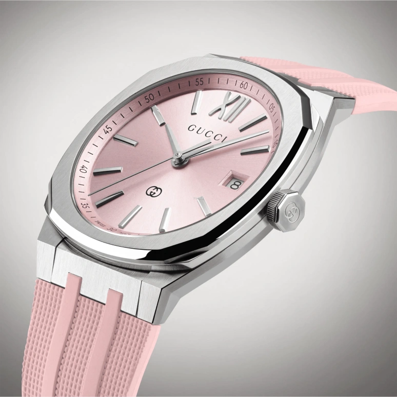 GUCCI,Gucci 25H 36mm,36mm,Stainless Steel,Pink,Quartz,Day,Sapphire,Crystal Glass,866395 IC4A0 8591