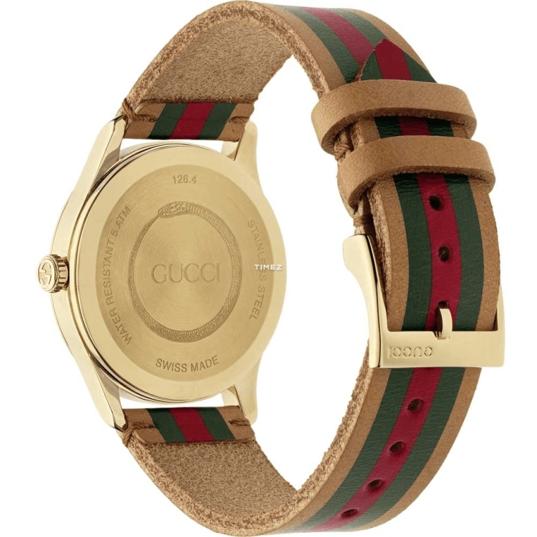 GUCCI,Gucci 38mm,38mm,Stainless Steel,Coffee,Brown,Quartz,Sapphire,Crystal Glass,Round,YA1264077