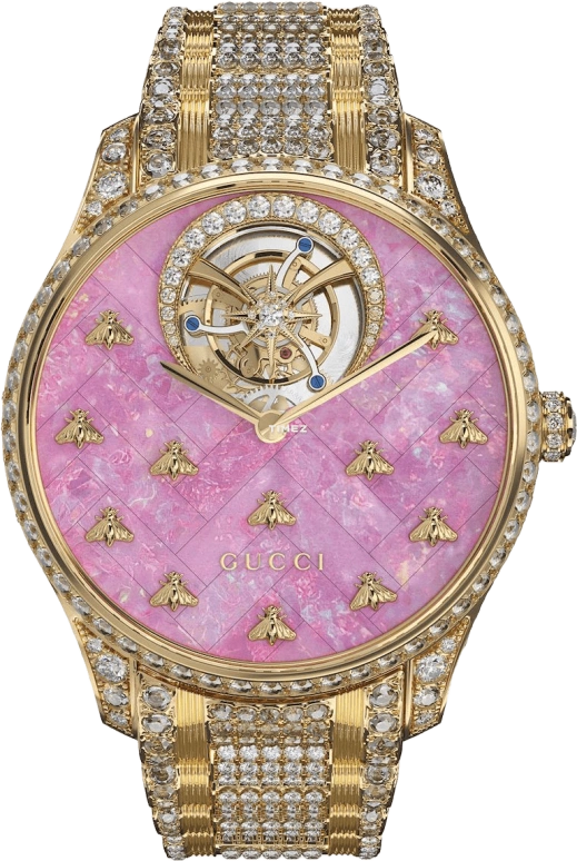 GUCCI,G-Timeless 40mm,40mm,Yellow Gold,Pink,Automatic,Tourbillon,Sapphire,Crystal Glass,G,G-TIMELESS DANCING BEES1