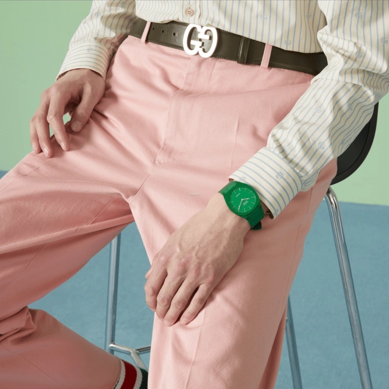 GUCCI,Gucci 25H 40mm,40mm,Aluminium,Green,Automatic,Sapphire,Crystal Glass,Other,750587 ID8A0 3020