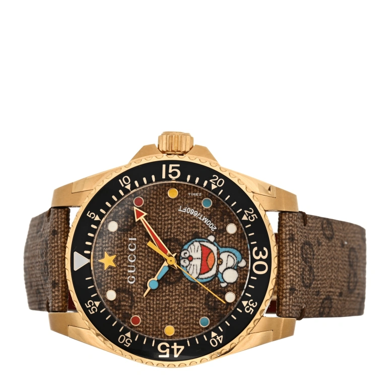 GUCCI,Gucci Dive 40mm,40mm,Stainless Steel,Brown,Quartz,Sapphire,Round,YA136335