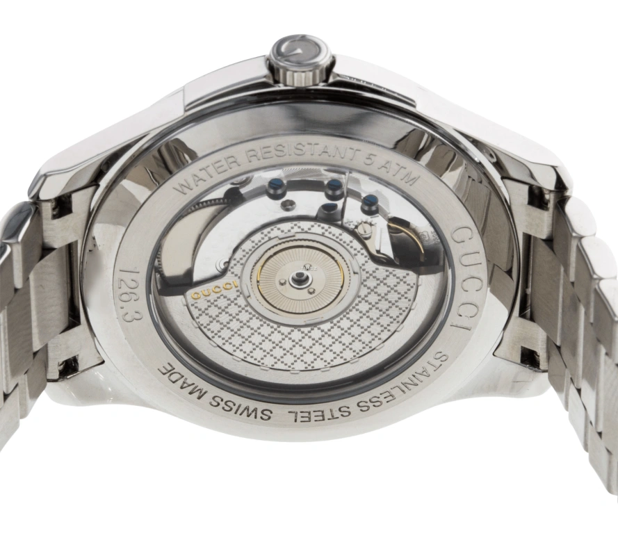 GUCCI,G-Timeless 40mm,40mm,Stainless Steel,Black,Automatic,Day,Sapphire,Crystal Glass,YA126312