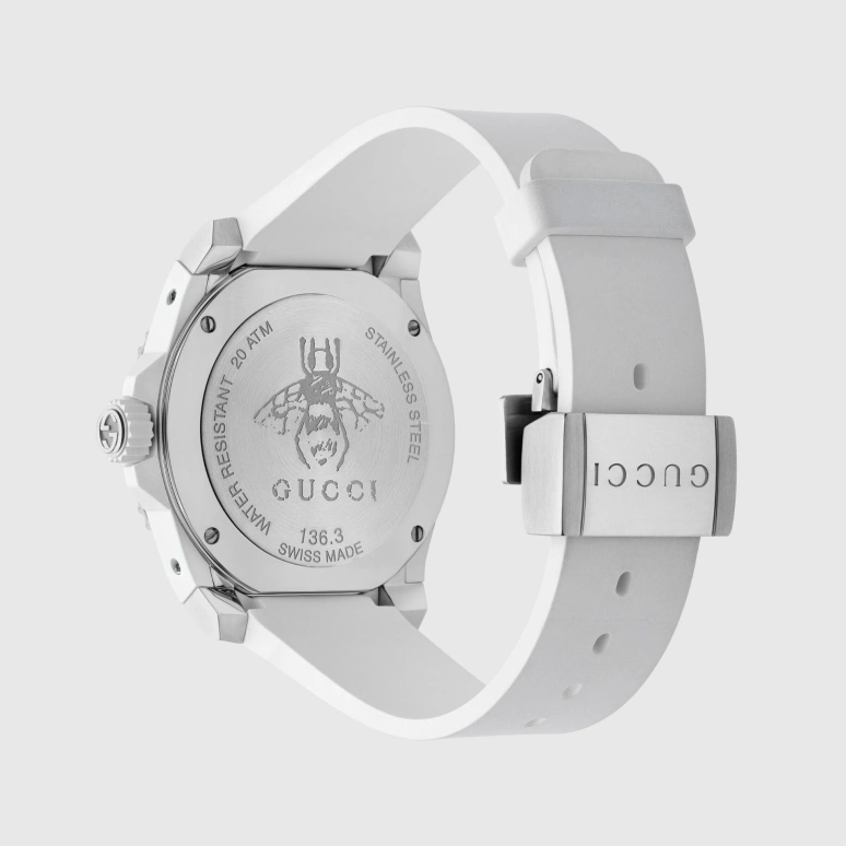 GUCCI,Gucci Dive 40mm,40mm,Stainless Steel,White,Sapphire,YA136337