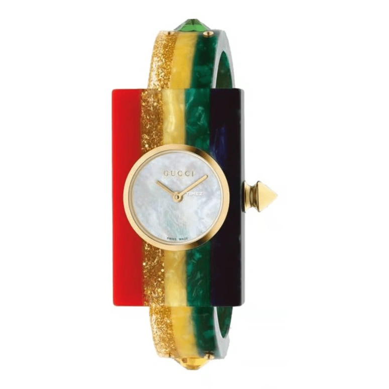 GUCCI,Other 24x40mm,24x40mm,Silicone,White,Quartz,Hardlex,Rectangular,YA143519