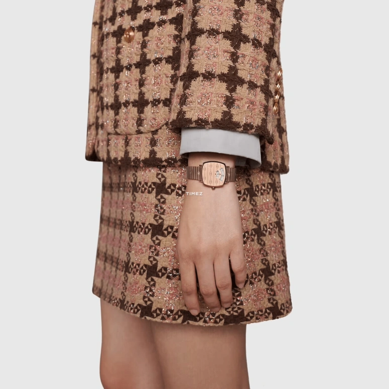 GUCCI,Grip 27mm,27mm,Stainless Steel,Antique Brass,Copper,Quartz,Sapphire,Other,YA157505