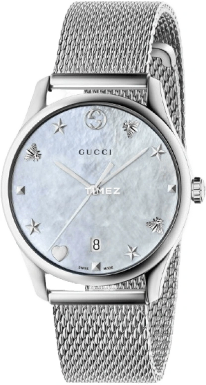 GUCCI,G-Timeless 36mm,36mm,Stainless Steel,White,Hardlex,Mother of Pearl,YA1264040