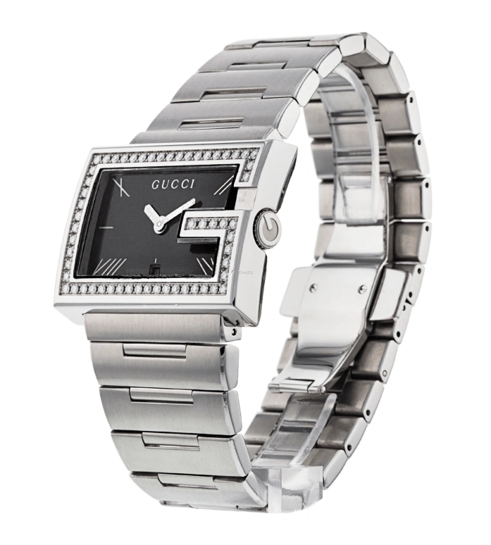 GUCCI,Gucci 37mm,37mm,Stainless Steel,Black,Quartz,Day,Sapphire,YA100511