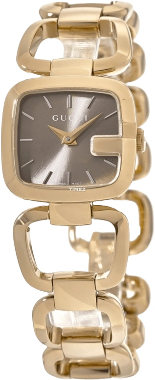 GUCCI,G-Gucci 24x22.50mm,24x22.50mm,Stainless Steel,Coffee,Brown,Sapphire,Crystal Glass,YA125511
