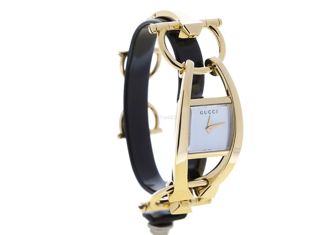 GUCCI,Chiodo 35mm,35mm,Yellow Gold,White,Quartz,Sapphire,Crystal Glass,Rectangular,208846 J85C0 8026