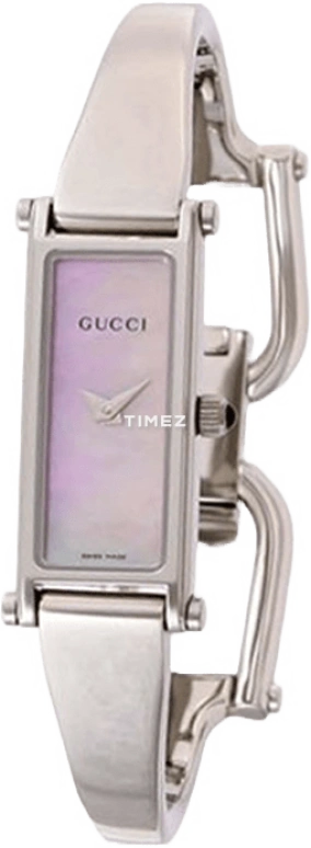 GUCCI,Gucci 15mm,15mm,Stainless Steel,Pink,Quartz,Hardlex,Rectangular,YA015510