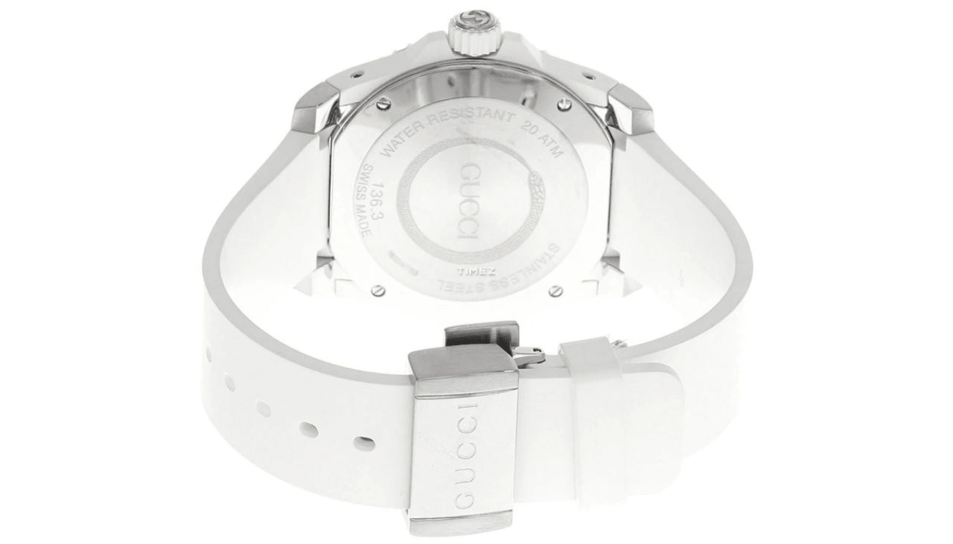 GUCCI,Gucci Dive 40mm,40mm,Stainless Steel,White,Quartz,Day,26280hours,YA136330