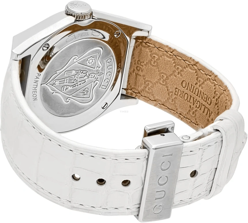 GUCCI,Pantheon 36mm,36mm,Stainless Steel,White,Quartz,Day,Sapphire,Crystal Glass,200334 J6670 1461