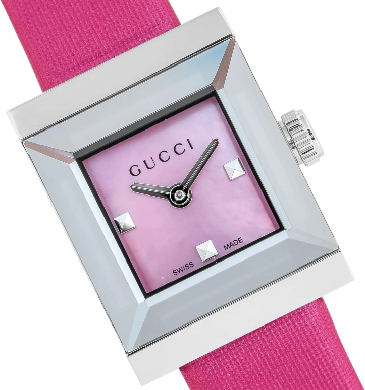 GUCCI,G-Frame 14x18mm,14x18mm,Stainless Steel,Red,Quartz,Sapphire,Crystal Glass,Square,YA128533