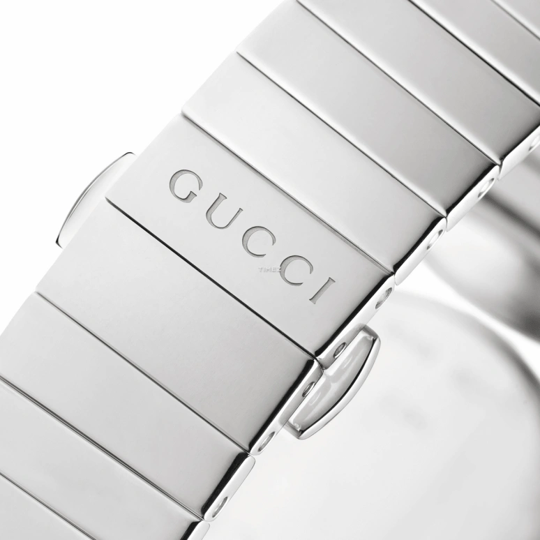 GUCCI,Horsebit 30mm,30mm,Stainless Steel,White,Quartz,Sapphire,Crystal Glass,Round,YA140505