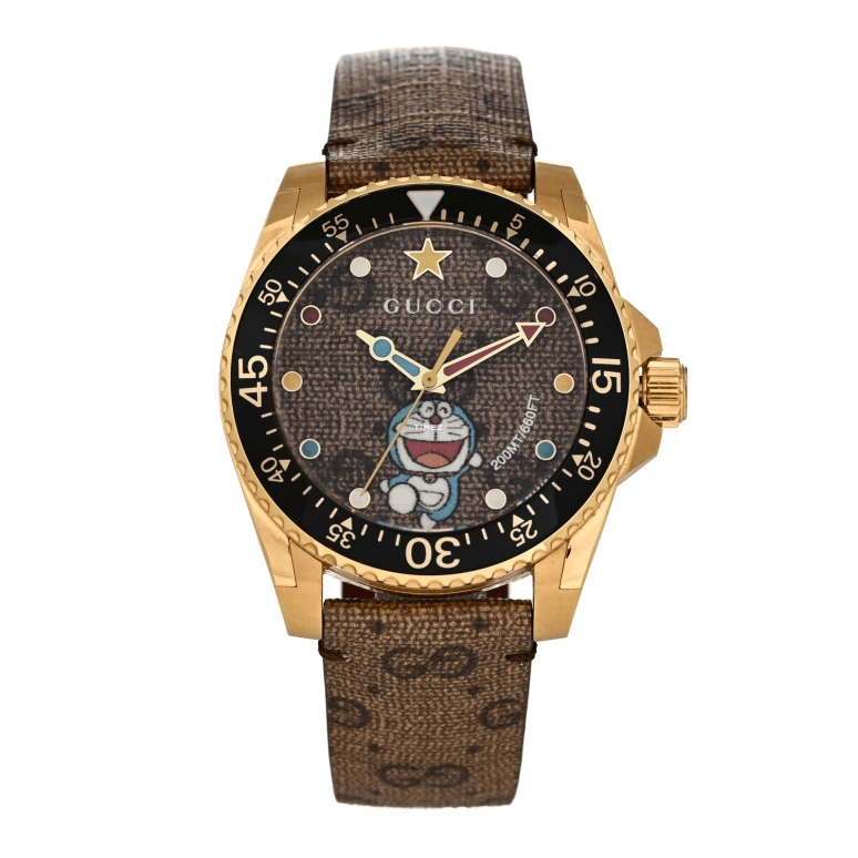 GUCCI,Gucci Dive 40mm,40mm,Stainless Steel,Brown,Quartz,Sapphire,Round,YA136335