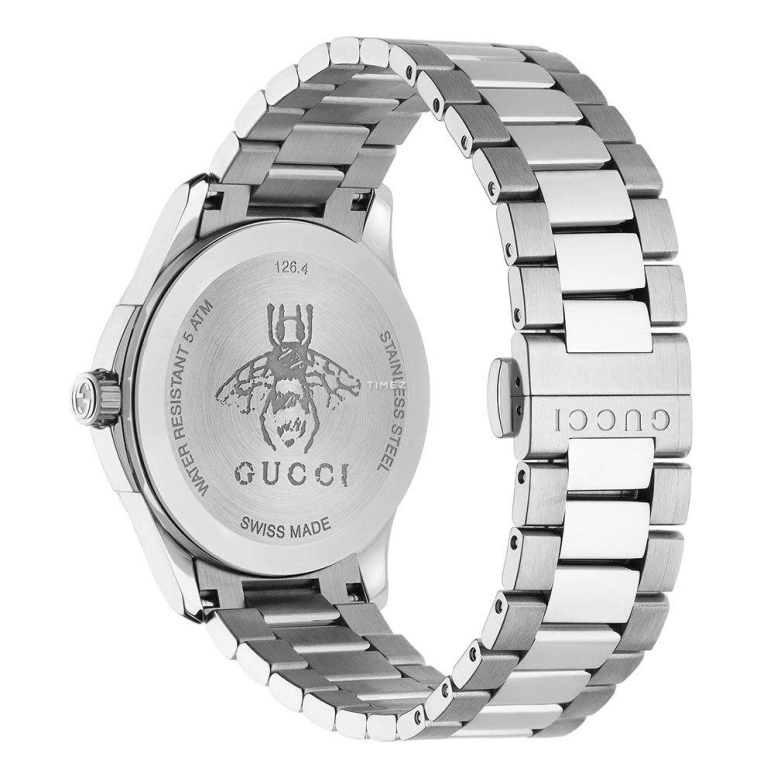 GUCCI,G-Timeless 38mm,38mm,Stainless Steel,Silver,Quartz,Day,Sapphire,Crystal Glass,YA1264028A