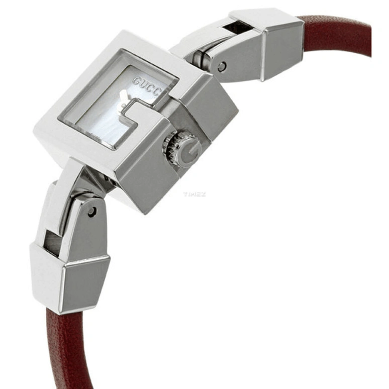 GUCCI,Gucci 13mm,13mm,Stainless Steel,White,Quartz,Sapphire,Crystal Glass,Square,YA102519