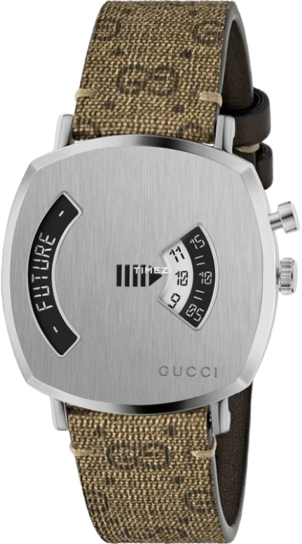 GUCCI,Grip 38mm,38mm,Stainless Steel,Silver,Quartz,Sapphire,Crystal Glass,Square,YA157415