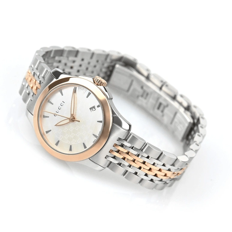 GUCCI,G-Timeless 27mm,27mm,Stainless Steel,White,Quartz,Day,Sapphire,YA126537