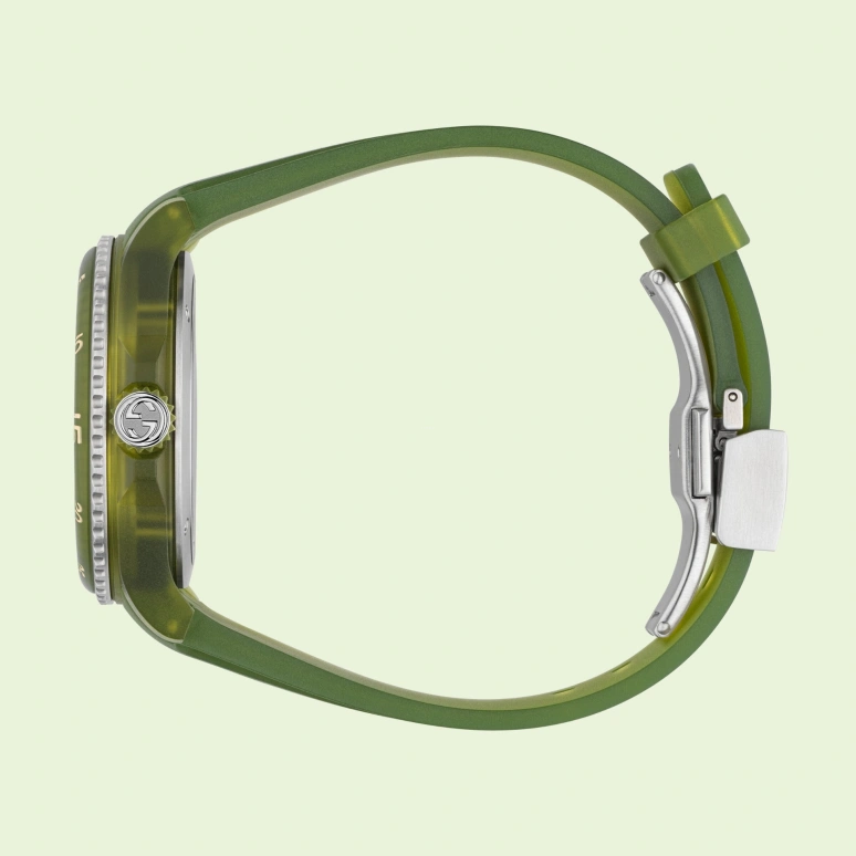 GUCCI,Gucci Dive 40mm,40mm,Bioceramic,Plastic,Transparent,Green,Sapphire,Green,YA136345