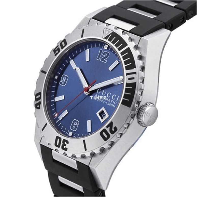 GUCCI,Pantheon 44mm,44mm,Stainless Steel,Blue,Automatic,Day,Sapphire,Crystal Glass,218084 I16Q0 8183