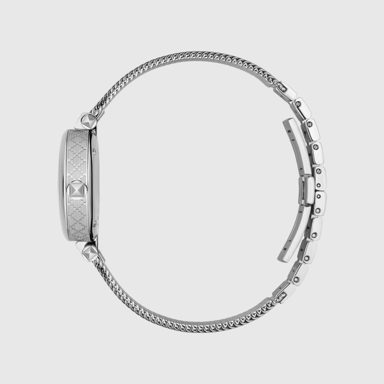 GUCCI,Diamantissima 27mm,27mm,Stainless Steel,White,Quartz,Sapphire,Round,602512 J6A70 8504