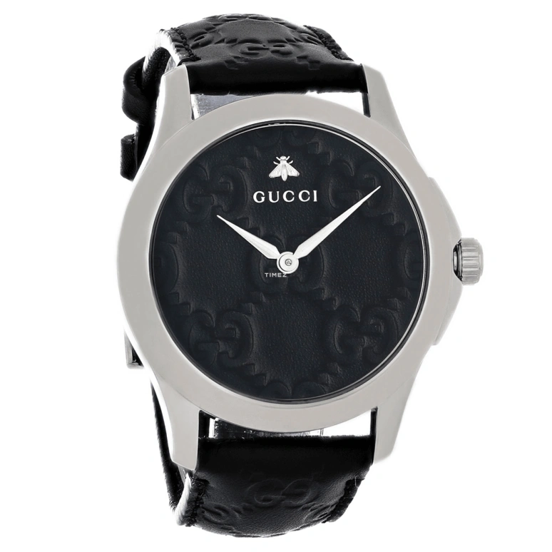 GUCCI,G-Timeless 38mm,38mm,Stainless Steel,Black,Quartz,Hardlex,Round,YA1264031