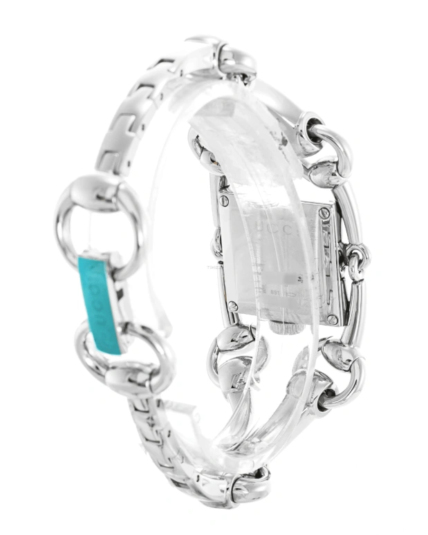 GUCCI,Gucci 20x20mm,20x20mm,Stainless Steel,Blue,Quartz,Sapphire,Crystal Glass,Square,YA116502