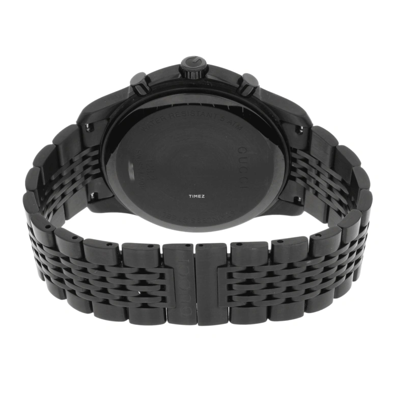 GUCCI,Gucci 44mm,44mm,Stainless Steel,Black,Quartz,Chronograph,Day,YA126217